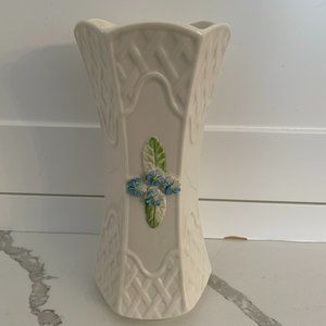 Belleek Trellis 7" Forget Me Not Vase-Irish Pottery